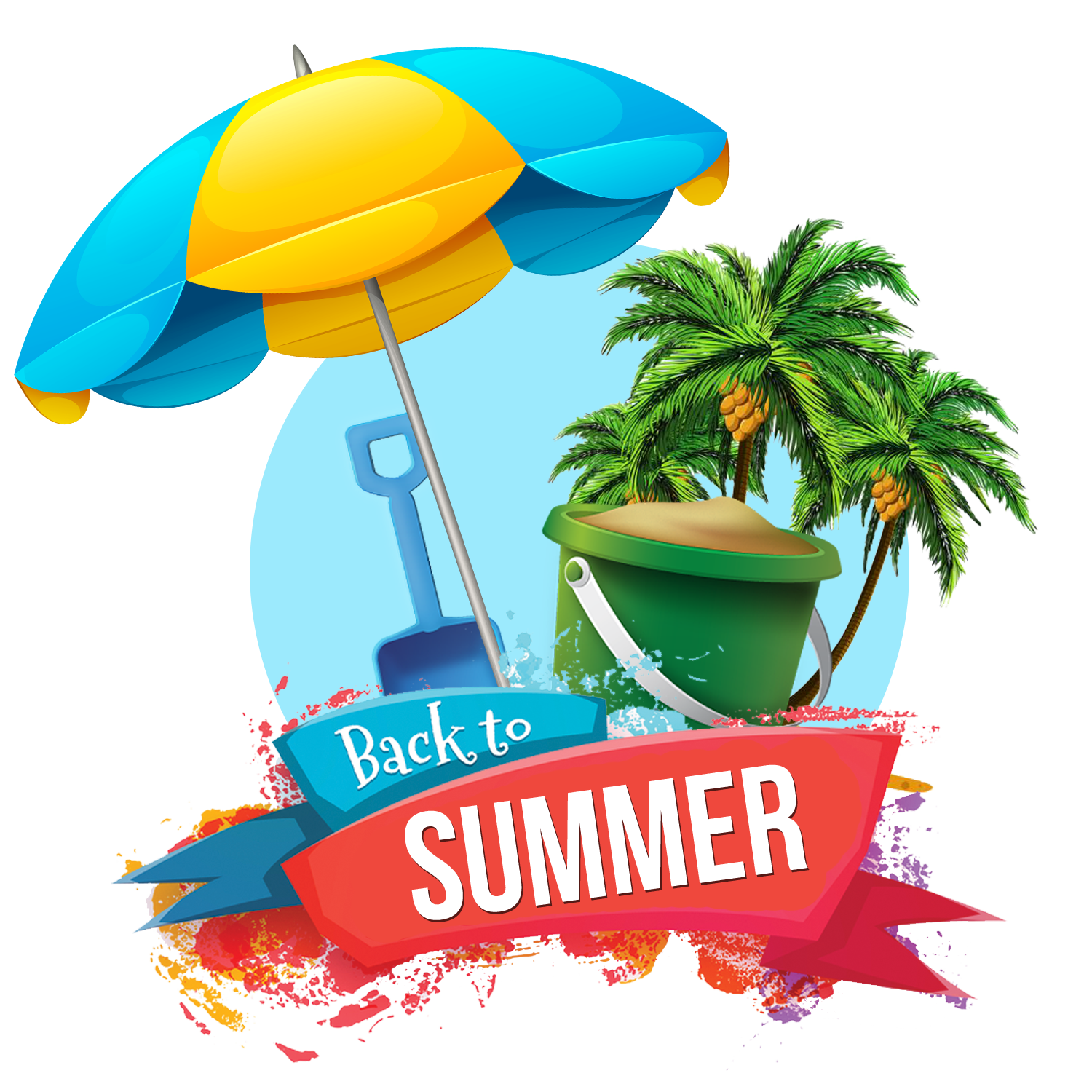 back to summer clipart background photo with text @transparentpng.com
