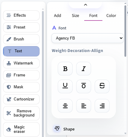 text tool image