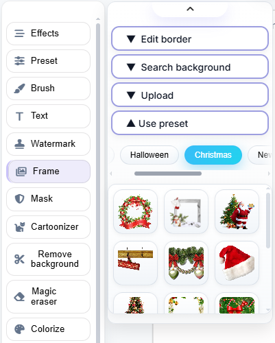 use preset frame