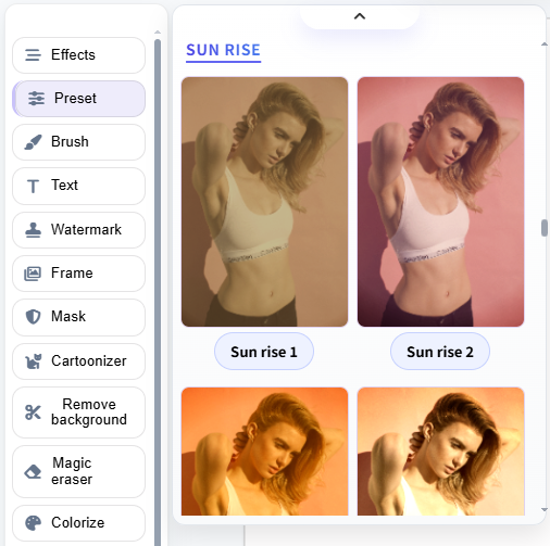 preset image